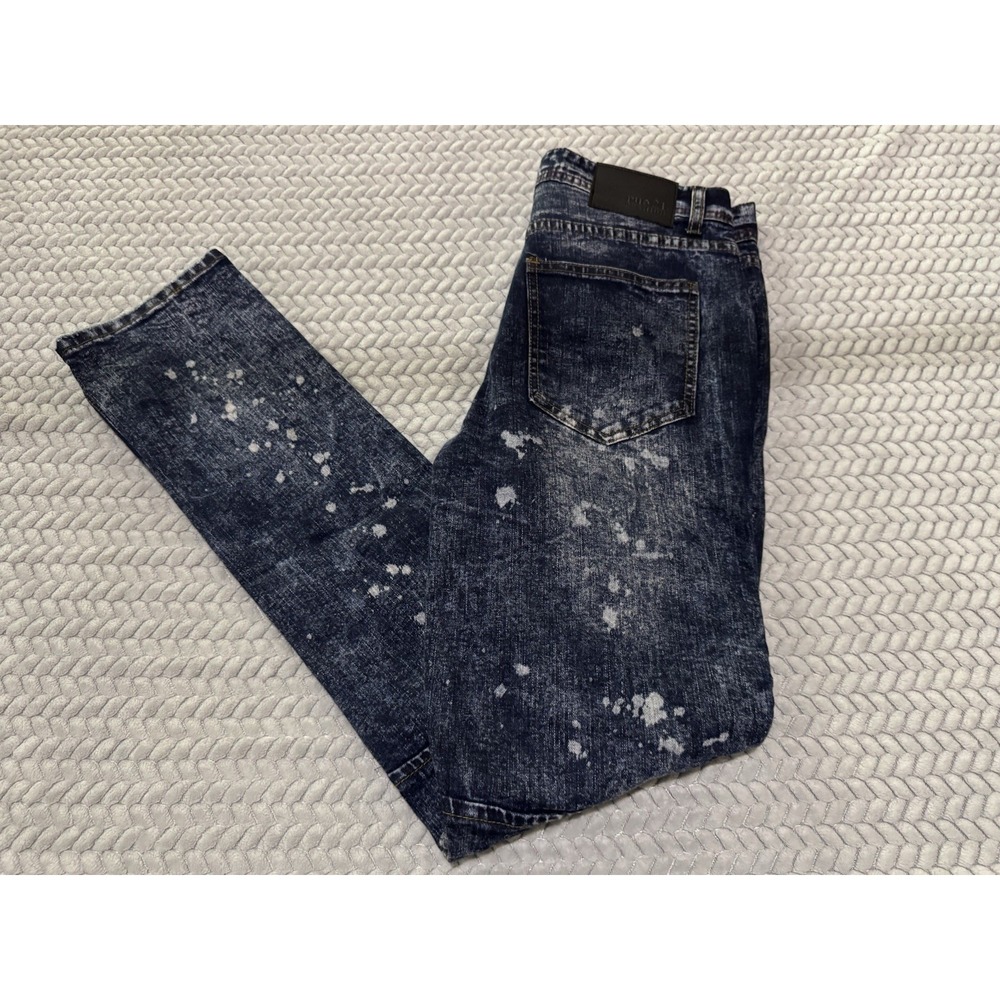 Rue 21 Premium Mens Size 32/34 Blue Denim Supreme Flex Skinny Distressed Jeans